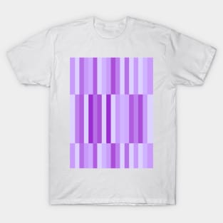 Purple Geometric Stripes Block Pattern T-Shirt